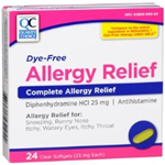 Quality Choice Dye-Free Allergy Relief 24 Liquid Filled Capsules 